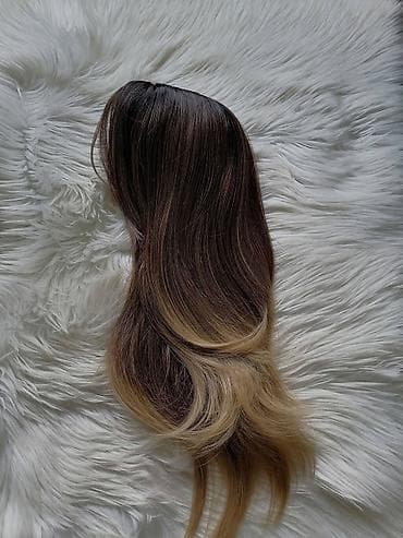 tunika sa renderom: Poluperika / topper za kosu – smeđi balayage - Tip — 3