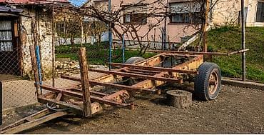 metro gume za auto: Poluprikolica/prikolica – gvozdeni ram sa osovinom - Masivan čelični — 3