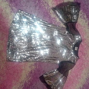 Šortsevi: Šljokičasta mini haljina sa zvonastim rukavima - Boja/efekat: srebrne — 2