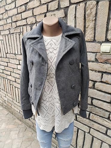 dizel jakne: Bershka kaputić - Veličine: S i M - Boja: tamno siva/melange - Kroj — 3
