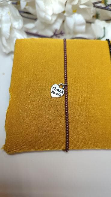 dzepni sat cena: Minimalistička narukvica sa perlama i priveskom „Thank you” - Tanak — 2