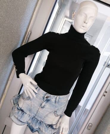 pončo za zimu: S (EU 36), Cotton, color - Black — 3