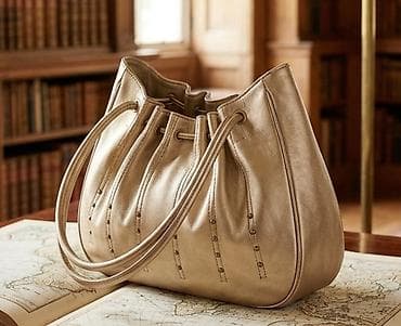 ps aksesoari: Elegantna ženska torba – bucket model u zlatnoj/šampanj nijansi - — 1