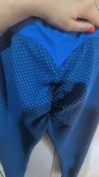 Košulje, bluze i tunike: Ženske sportske helanke – plavo/tamno plava tekstura sa heksagonalnim — 2