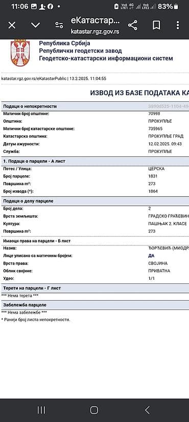 prodaja kuca sabac: Građevinsko zemljište – Prokuplje, ulica Cerska - Lokacija: Prokuplje — 2