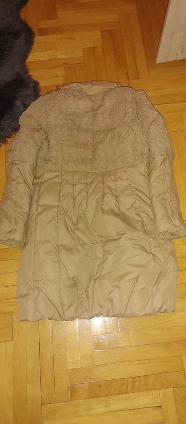 dzemper sa srcima: Ženska zimska jakna/kaput, bež/šampanj ton. - Model duže dužine — 2