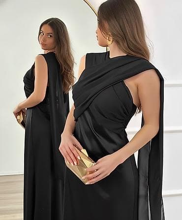 boho haljine prodaja: Elegantna duga haljina sa preklopljenim drapiranim gornjim delom i — 3