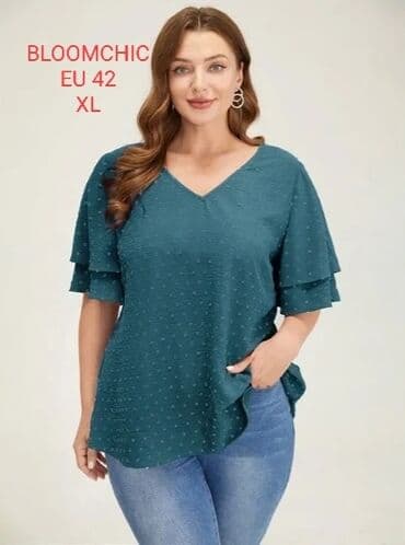 novogodisnje haljine za punije dame: XL (EU 42), Dots, color - Turquoise — 1