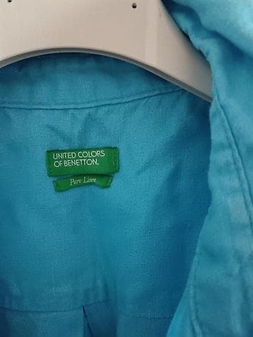 krem jakne: La United Colors of Benetton – ženska košulja-haljina, Pure Linen - — 1