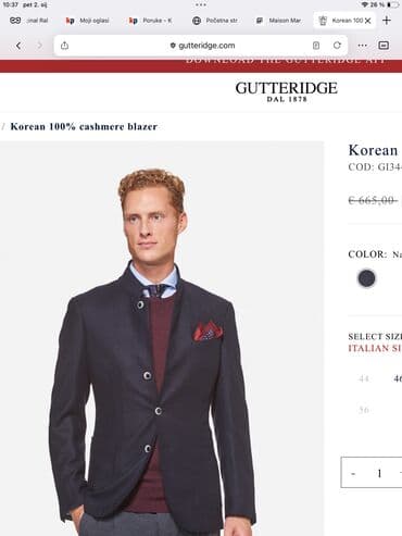 torba preko ramena: Original GUTTERIDGE kosulja L 100% extra fine cotton Ramena 49cm — 4