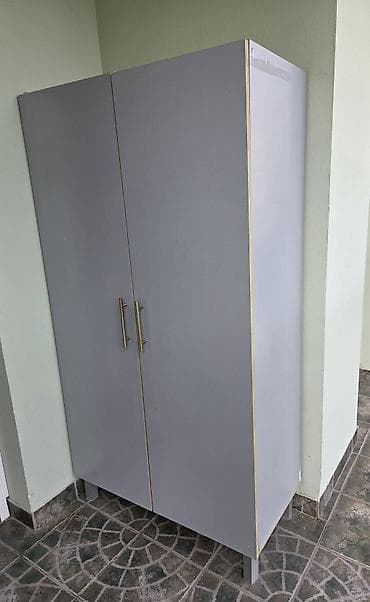 ormari forma ideale cene: 2 Siva dvokrilna ormana sa policama - Materijal: pločasti materijal — 5