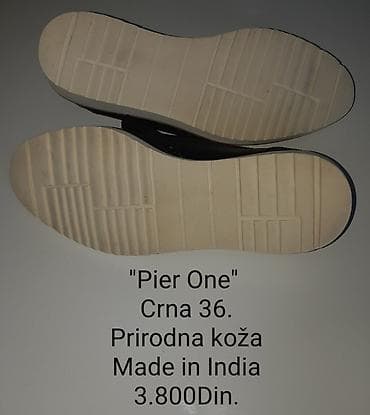patike na platformu 36: PIER ONE ženske mokasine - Materijal: prirodna koža (crna) - — 6