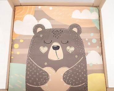 niski kreveti za decu: KIKKA BOO Prenosiva ogradica sa zipom ENJOY Bear – beige (Šifra: KKB5) — 5