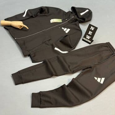 trenerke 92: Komplet, 2XL, L, M, Adidas, bоја - Siva, Pamuk — 7