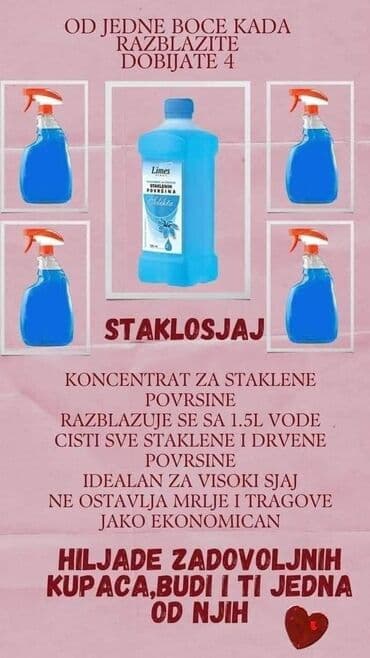 Limes Staklosjaj je koncentrat za čišćenje staklenih i drvenih