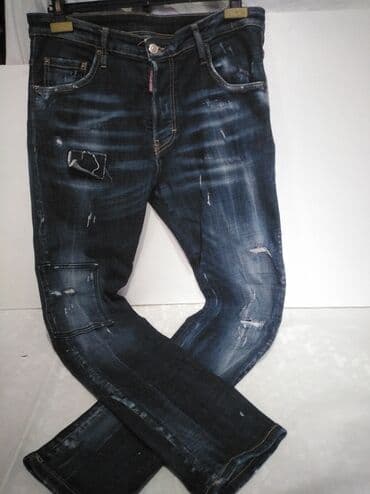 leprsave pantalone: Teksas, Normalan struk, Ravne nogavice — 1