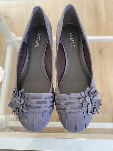 Ariane baletanke – siva boja - Model: ravne baletanke sa niskom