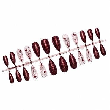 bele mlecne pecurke: Set presovanih noktiju – Nail Art Collection, stil NY-JQ036 - Premium — 3