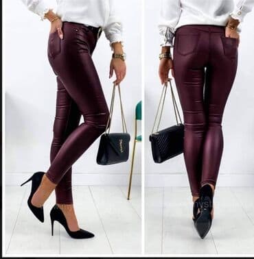 kozne helanke za punije: Hit pantalone od eko koze za puniji i vitkiji stas u puno lepih boja - — 19
