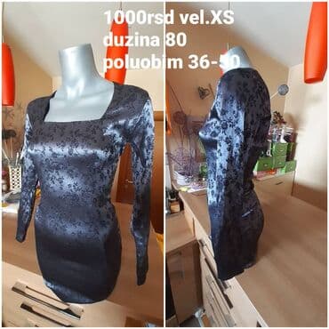 Haljine: Elegantna mini haljina sa dugim rukavima, sjajnog satenskog izgleda sa