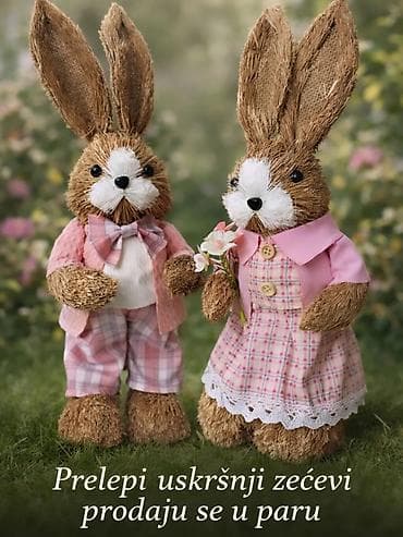 Nameštaj: Prelepi uskrsnji zecevi . Prodaju se u paru . Visina 35 cm — 1