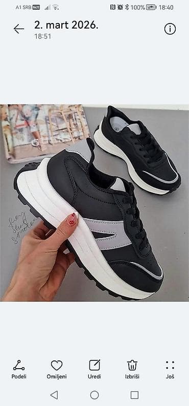 patike sa cikicom: Patike – crno/sive, masivni đon - Model: lifestyle/sportske patike sa — 1