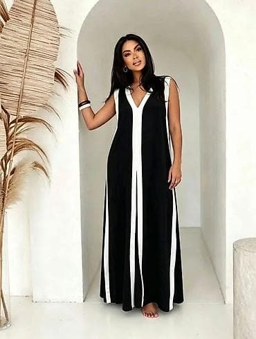 Haljine: Ženska maxi haljina bez rukava – elegantan letnji model - Kroj: duga — 4