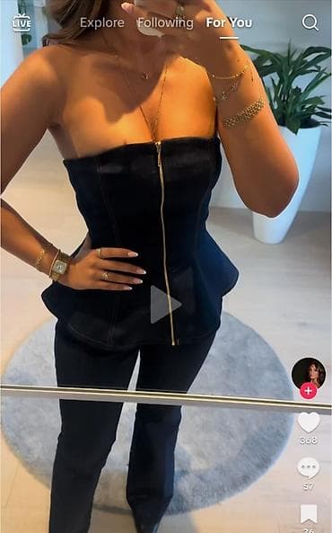 korseti elegantni: Zara trendi teksas korset vel. S– bez bretela, sa peplum krojem - — 3