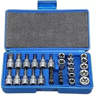mali strug: Set nasadnih bitova i gedora – Torx/E-Torx/bitovi u plastičnom koferu — 1