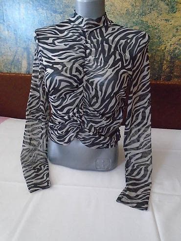 Crop bluzica Amisu, animal (zebrastog printa, materijal je