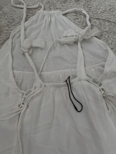 helanke sa stopicom: PULL&BEAR M (EU 38), XL (EU 42), L (EU 40), bоја - Bela, Oversize, Na bretele — 3