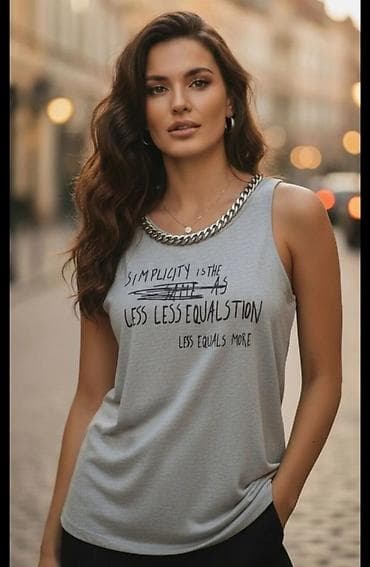 teksas sortsevi: Ženska majica bez rukava – siva - Model: bez rukava, okrugli izrez - — 1