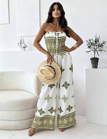 trodelni kompleti: Ženski letnji kombinezon bez naramenica - Model: strapless, elastičan — 2