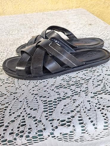 deichmann sandale na platformu: Kožne muške papuče, broj 42 - Materijal: prirodna koža (gornjište i — 3