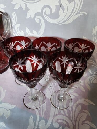 plastične čaše 0 2 cena: Servis kristal za vino,rucno graviran 60,70te god. Servis — 7