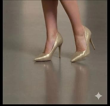 Elegantne ženske salonke – zlatne - Klasičan špicasti vrh za