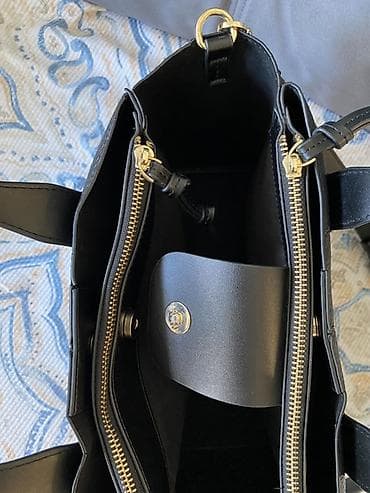 pinko torbe beograd: Crna kožna torba sa više pregrada - Materijal: kvalitetna crna sa — 3