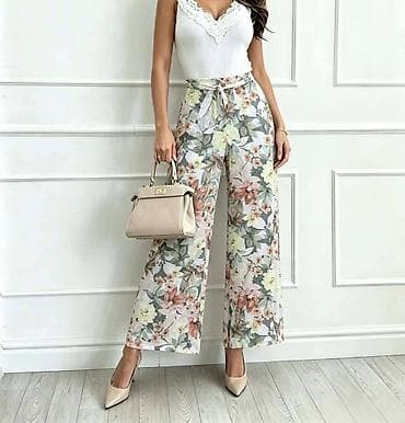 ledžend farmerke zenske: Ženske pantalone širokih nogavica sa printom - Model: ravne, široke — 4