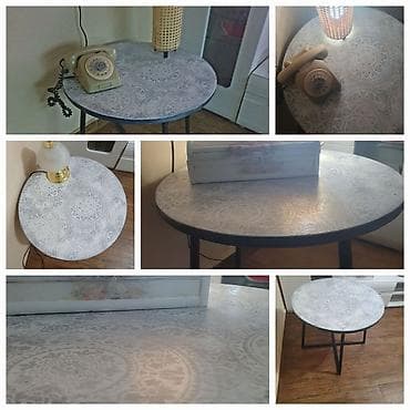 Dečiji nameštaj: Okrugli pomoćni sto – metalna baza i dekorativna ploča - Prečnik — 4