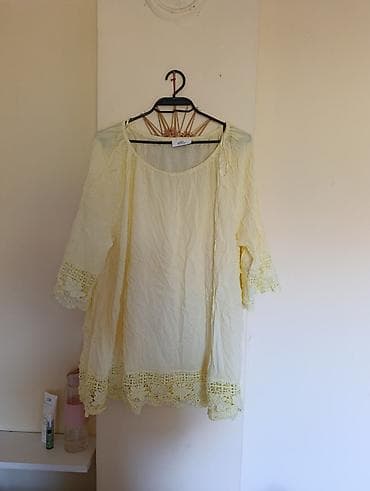 Ženska bluzica/tunika u svetložutoj boji, laganog i prozračnog na lalafo.rs Ženska bluzica/tunika u svetložutoj boji, laganog i prozračnog