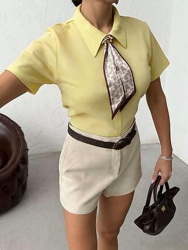 azra majica: 💫Ženska polo majica sa kratkim rukavima i ukrasnom maramom
✅2000 din — 3