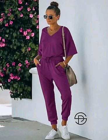 novi model tech fleece: Ženski dvodelni komplet: majica i pantalone jogger kroja. -Opuštena — 1