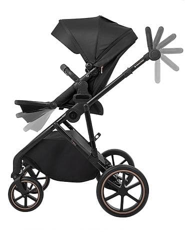 zimski skafanderi za bebe: KIKKA BOO Kolica THEA black set 2u1 sa tvrdom korpom – SKU: KKB2 — 6
