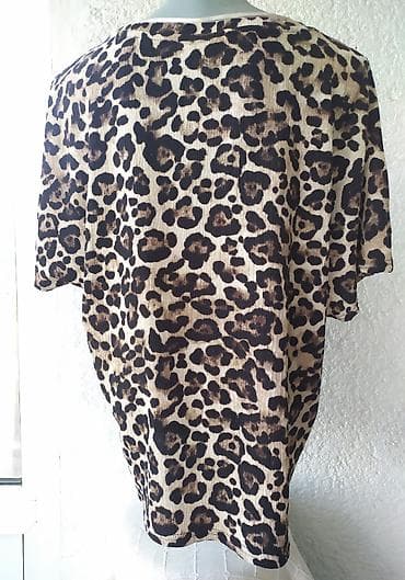 animal print bluza: "JANINA" Bluza Leopard Print - Kratak Rukav * L ⭕ Stanje: Odlično - — 3