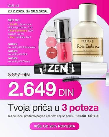 phantom parfem: FARMASI set 3/1 – “Tvoja priča u 3 poteza” Sadržaj seta: - Lip Oil — 1