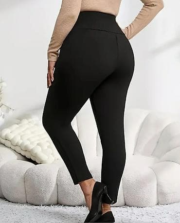 ugg baletanke: Crne ženske pantalone sa visokim strukom – model sa dugmićima - Kroj — 1