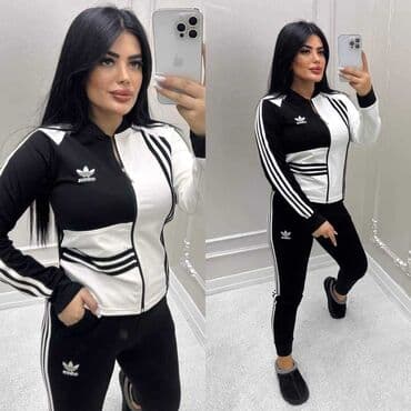 bele trenerke: Adidas, XL, S (EU 36), M, Prugasti, bоја - Bela — 1