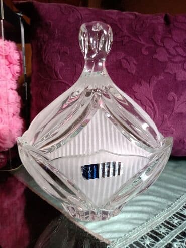 swarovski kristal cena: Bombonijera nova,kristal,led,brusen kristal Jugoslavija,rucni — 3