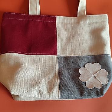 torbe od platna: Platnena tote torba – patchwork dizajn - Ručno šivena torba od — 8