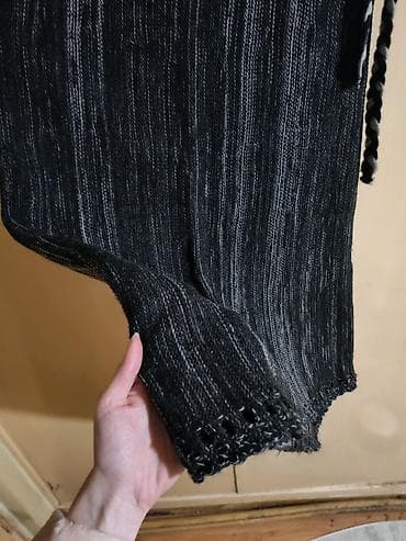 svilene marame mona: Pletena suknja sa vezivanjem - Ručno pletena suknja u tamno — 2